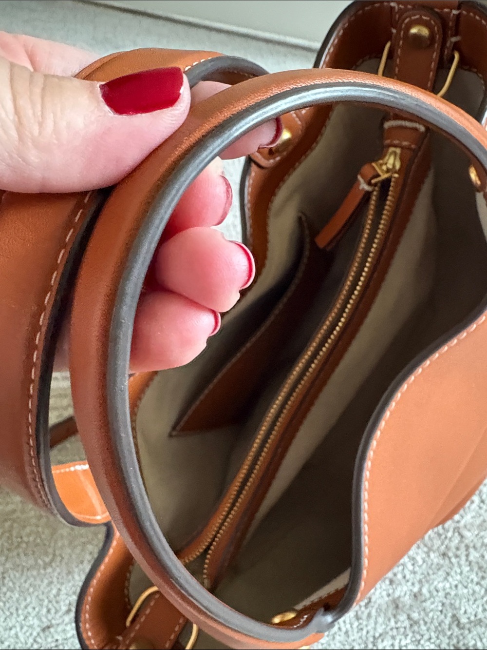 Tory Burch Leather Tote in Saddle - Picture 14 of 16